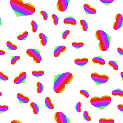 Seamless pattern of hearts.