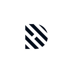 Initial letter DH abstract logo graphic design vector illustration. Symbol, icon, creative