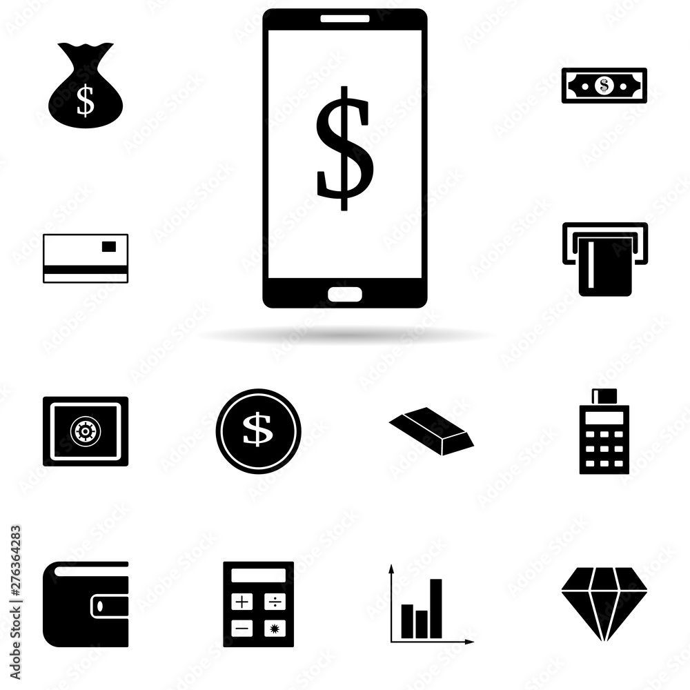 Poster mobile banking icon. universal set of banking for website design and development, app development