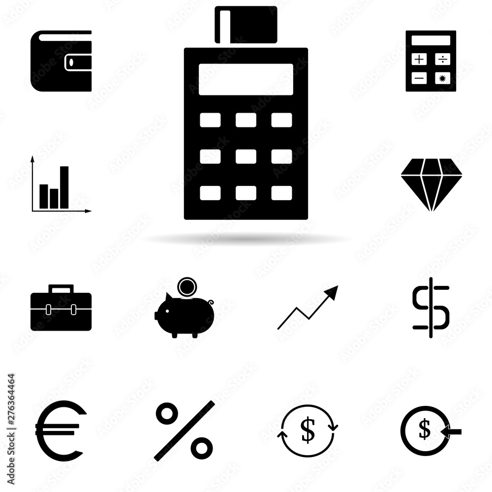 Poster pos terminal icon. universal set of banking for website design and development, app development