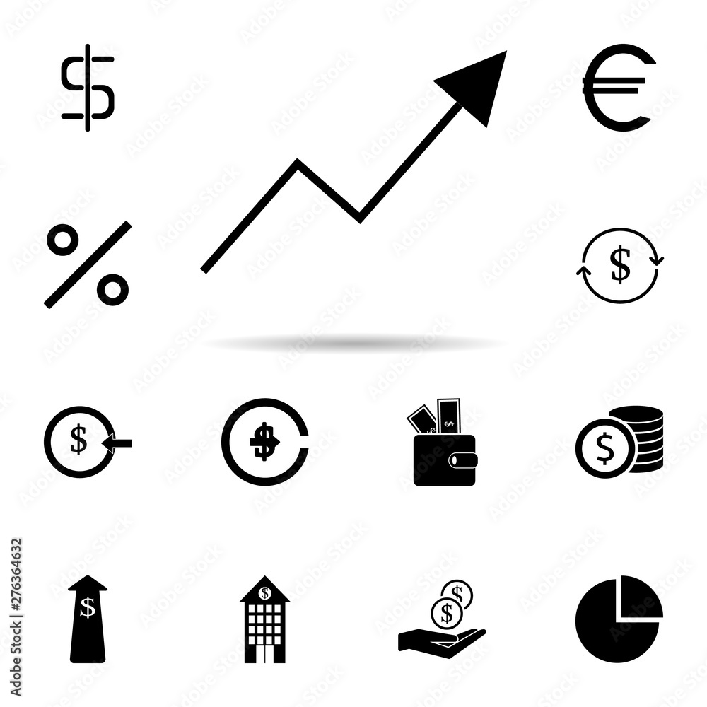 Poster chart arrow icon. universal set of banking for website design and development, app development