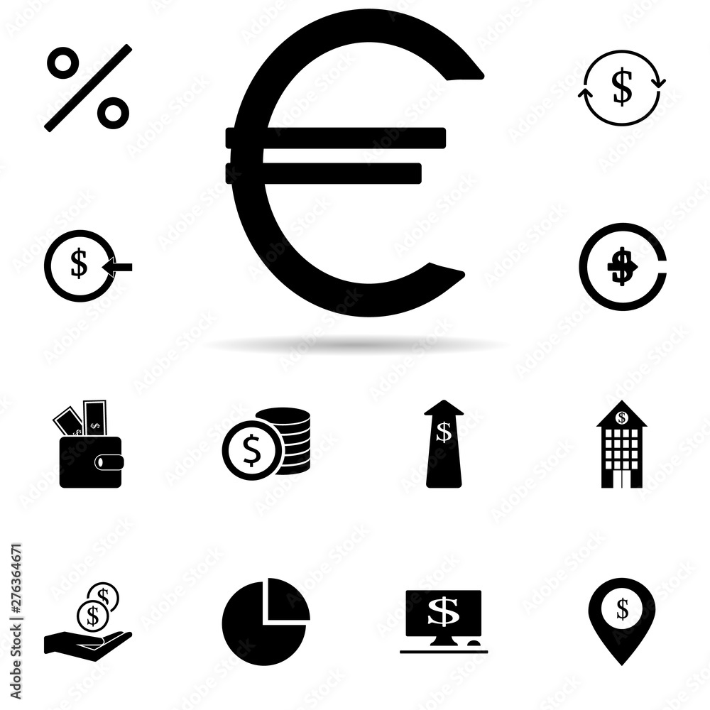 Poster euro sign icon. universal set of banking for website design and development, app development