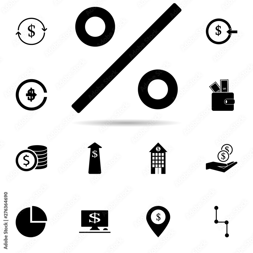 Poster percent sign icon. universal set of banking for website design and development, app development
