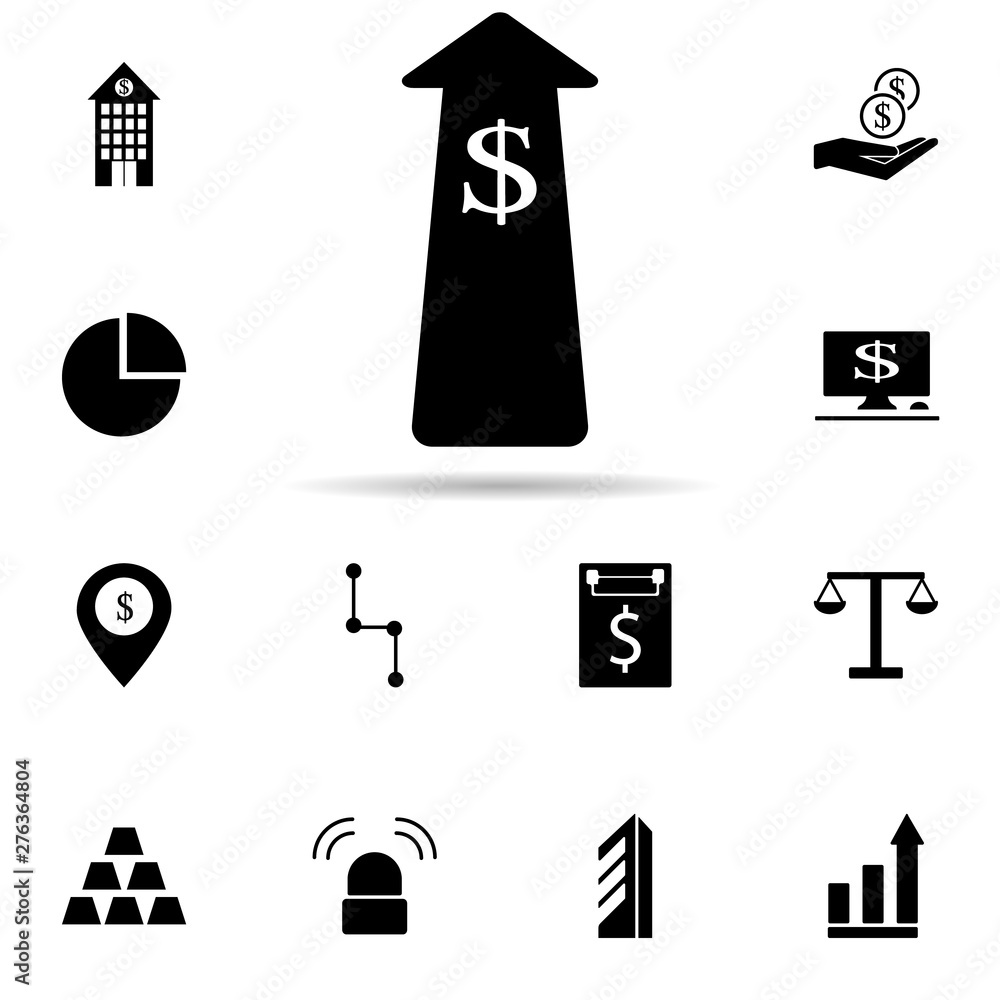 Poster money in arrow icon. universal set of banking for website design and development, app development