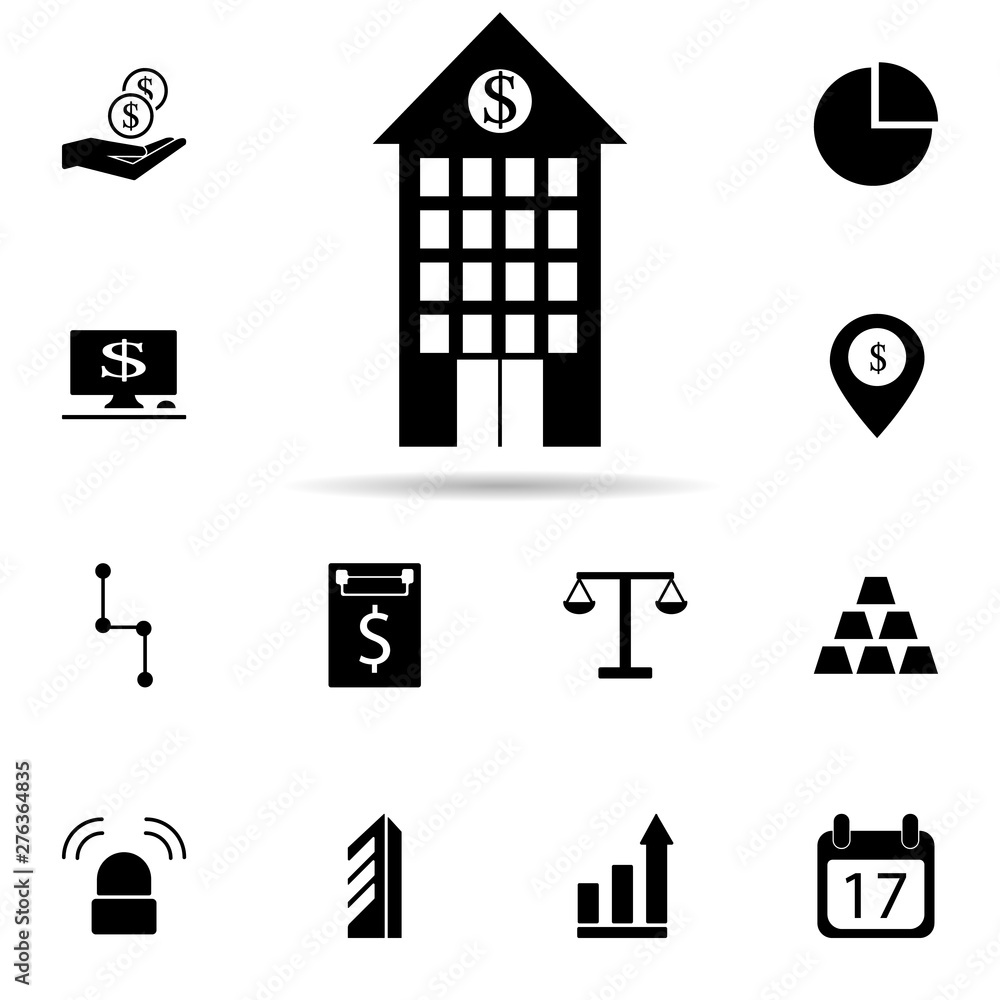 Aufkleber bank building icon. universal set of banking for website design and development, app development