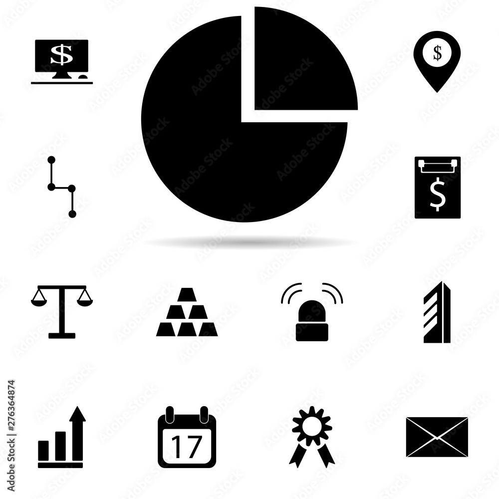 Poster pie chart icon. universal set of banking for website design and development, app development