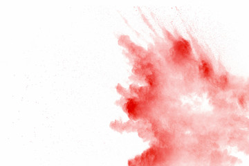 Explosion of red dust on white background. - 276364899