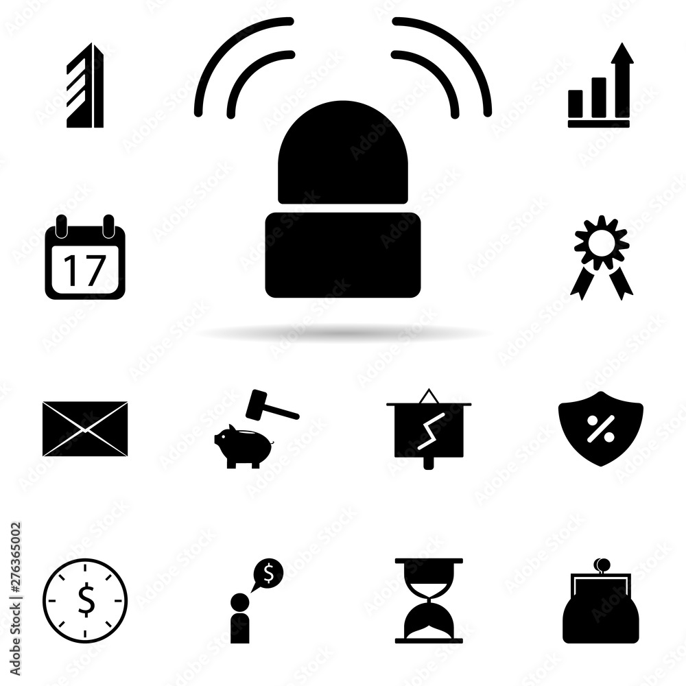 Aufkleber bank siren icon. universal set of banking for website design and development, app development