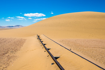 Railway tracks after sand storm, Namibia