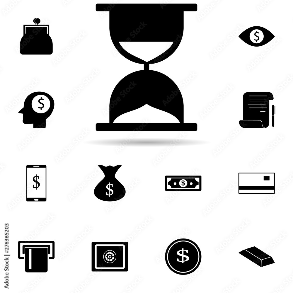 Aufkleber hourglass icon. universal set of banking for website design and development, app development