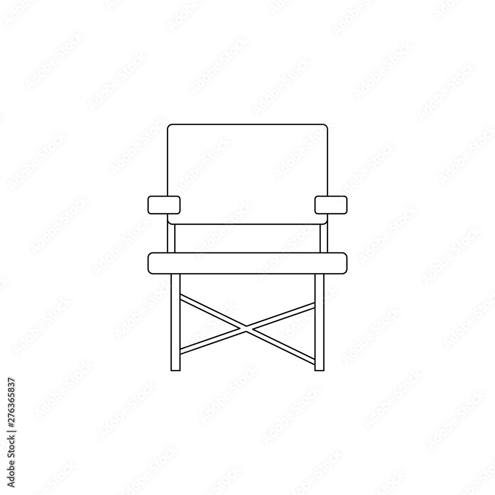 Poster camp chair icon. element of camping for mobile concept and web apps icon. outline, thin line icon fo