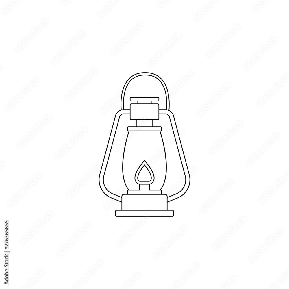 Poster camping lamp icon. element of camping for mobile concept and web apps icon. outline, thin line icon 