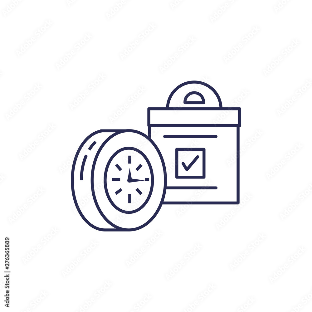 Poster checklist clipboard with clock time