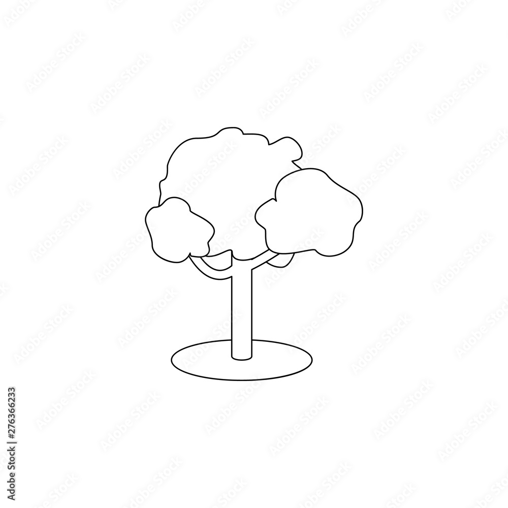 Poster deciduous tree icon. element of camping for mobile concept and web apps icon. outline, thin line ico