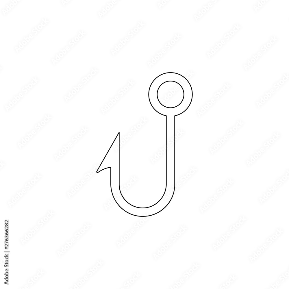 Poster fishing hook icon. element of camping for mobile concept and web apps icon. outline, thin line icon 