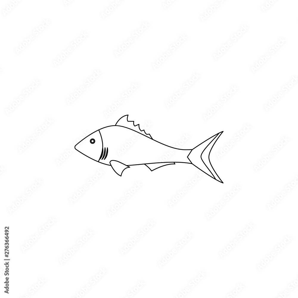 Poster a fish flat icon. Element of summer for mobile concept and web apps icon. Outline, thin line icon for website design and development, app development
