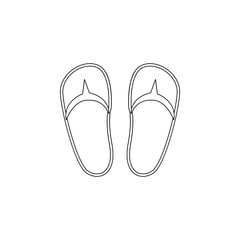slippers flat icon. Element of summer for mobile concept and web apps icon. Outline, thin line icon for website design and development, app development