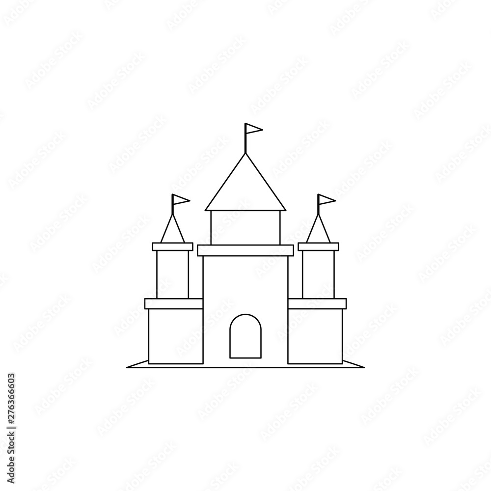 Poster castle flat icon. element of summer for mobile concept and web apps icon. outline, thin line icon fo