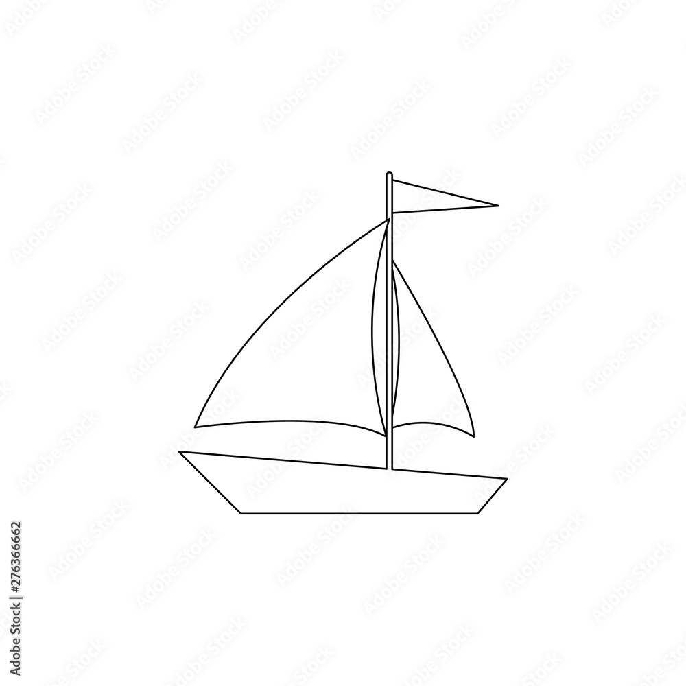 Poster sailboat flat icon. element of summer for mobile concept and web apps icon. outline, thin line icon 