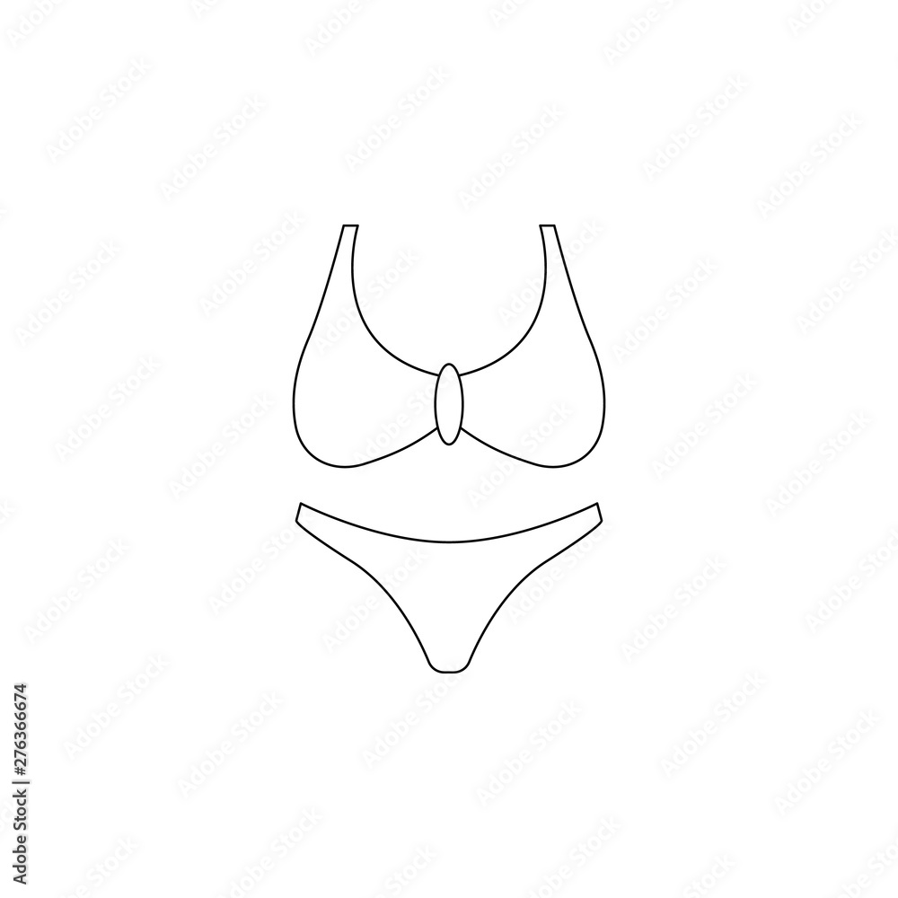 Poster women's swimsuit flat icon. element of summer for mobile concept and web apps icon. outline, thin li
