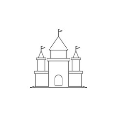 castle flat icon. Element of summer for mobile concept and web apps icon. Outline, thin line icon for website design and development, app development