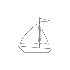 sailboat flat icon. Element of summer for mobile concept and web apps icon. Outline, thin line icon for website design and development, app development