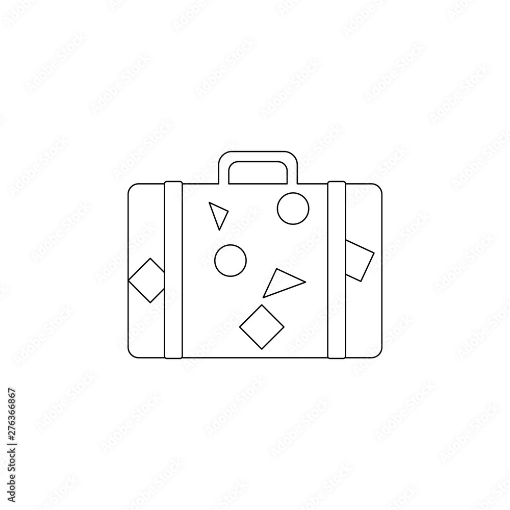 Poster traveler's suitcase flat icon. element of summer for mobile concept and web apps icon. outline, thin