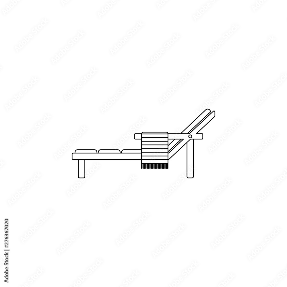 Poster chaise-longue flat icon. element of summer for mobile concept and web apps icon. outline, thin line 