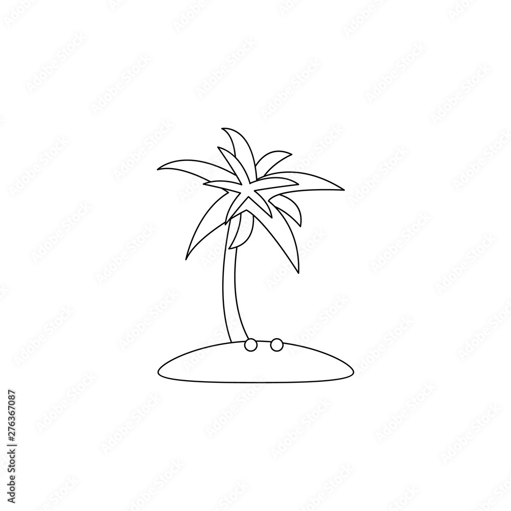 Poster coconut tree flat icon. element of summer for mobile concept and web apps icon. outline, thin line i