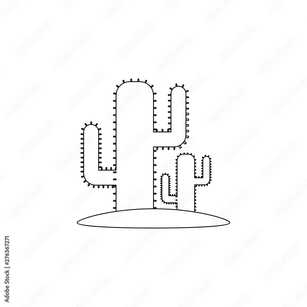 Aufkleber cacti flat icon. element of summer for mobile concept and web apps icon. outline, thin line icon for