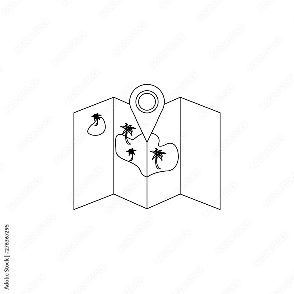 Aufkleber treasure map flat icon. element of summer for mobile concept and web apps icon. outline, thin line i