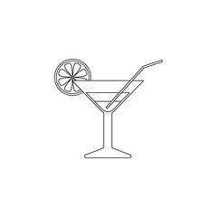 tropical cocktail flat icon. Element of summer for mobile concept and web apps icon. Outline, thin line icon for website design and development, app development
