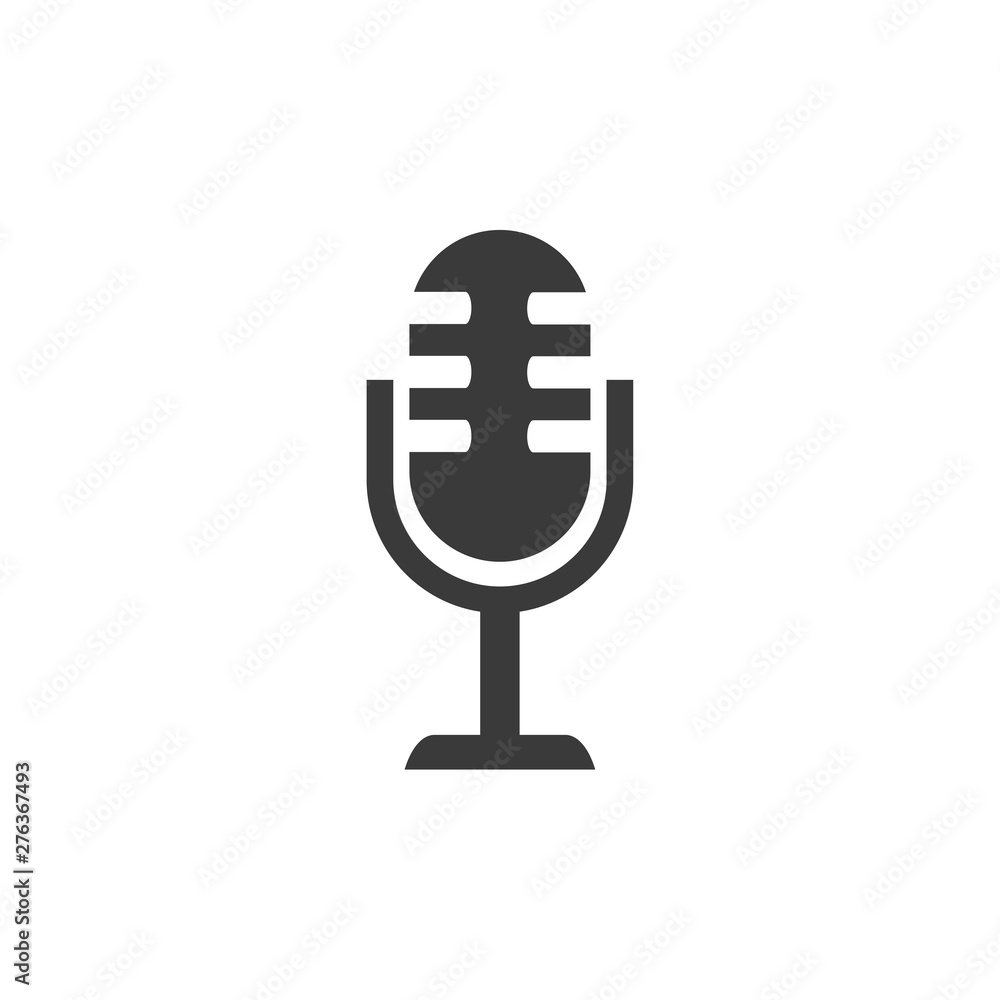 Poster microphone icon symbol template black color editable. simple logo vector illustration for graphic an