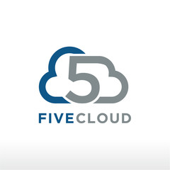 five cloud logo design concept