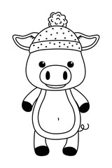 Pig cartoon design vector illustrator