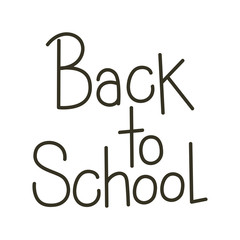 back to school label on white background