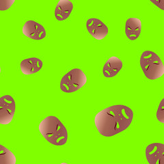 Frenzied theatrical mask seamless pattern
