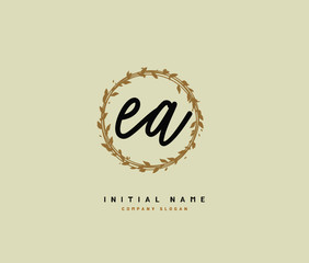 A A Beauty vector initial logo, handwriting logo of initial signature, wedding, fashion, jewerly, boutique, floral and botanical with creative template for any company or business.