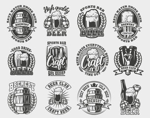 A large set of vector illustrations on the beer theme.