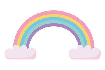 Rainbow with cloud design vector illustrator