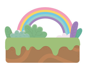 Isolated leaves and shrubs design