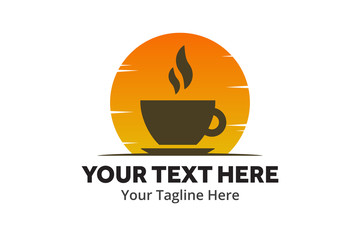 unique coffee simple logo creative design in flat style with color . coffee logo creative design for identity and business