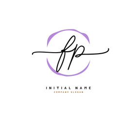 F P FP Beauty vector initial logo, handwriting logo of initial signature, wedding, fashion, jewerly, boutique, floral and botanical with creative template for any company or business.