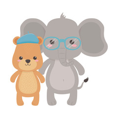 Elephant and bear cartoon design