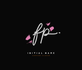 F P FP Beauty vector initial logo, handwriting logo of initial signature, wedding, fashion, jewerly, boutique, floral and botanical with creative template for any company or business.