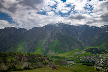 Obraz premium beautiful panoramas of the mountains against the sky and clouds