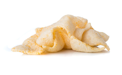 Pile of snacks isolated on a white background