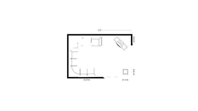 Architecture design. Construction drawings flat line icon design animated drawing on white background. Isolated. Blueprint