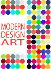 Modern vector illustration, bright colours, abstract and geometric shapes, as well as three-dimensional elements. This template can be used in the design of packages, book covers and music albums.