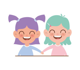 baby girls smiling on white background